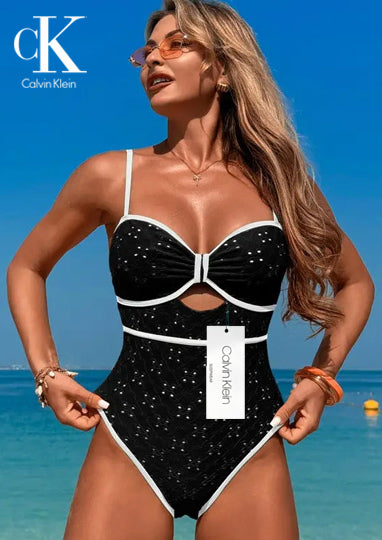 2025 Új Női Egyrészes, Színben Egyező Kivágott Fürdőruha