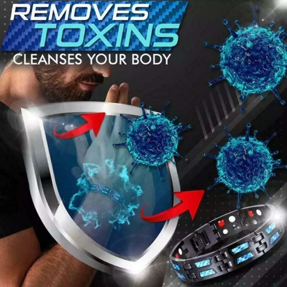 2 db szénkék titán mágneses terápiás karkötők, egy kétsoros erősségű