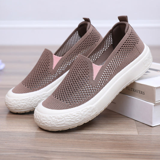 Nyári női hálós naplopók, lapos hétköznapi cipők