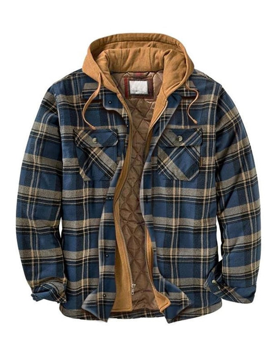 WEBHELYEM Férfi őszi, téli kapucnis, vastagított cipzáras hamis kétrészes bélelt dzseki
