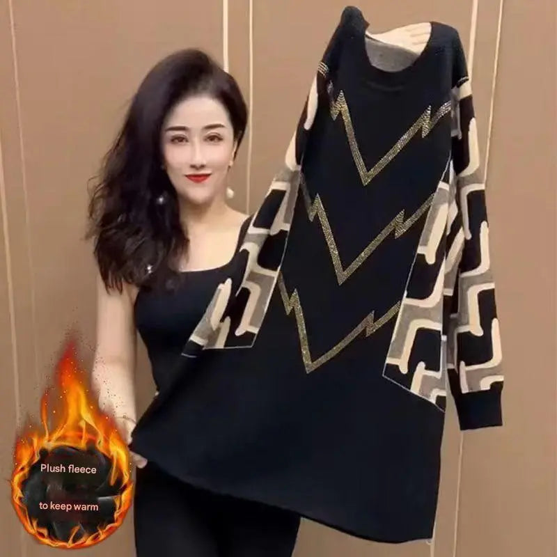 đ ăM-4XLă 2024 Ăj Ćszi-tĂ©li divatos kötött pĂłlĂłk mintĂĄval