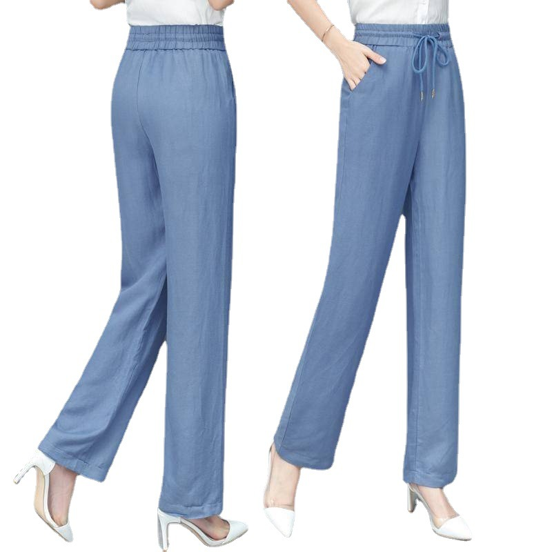 Magas derekú jégselyem bő nadrág