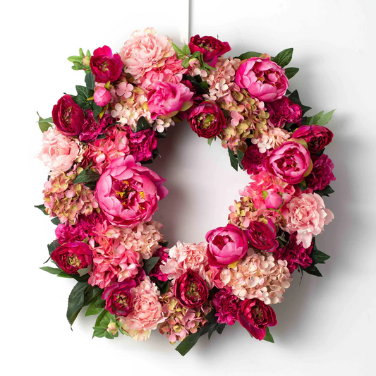 PISANO CVETJE - POMLADNO POLETNA MEŠANICA ROŽNATE HORTENZIJE IN VENCA IZ POTONIKE