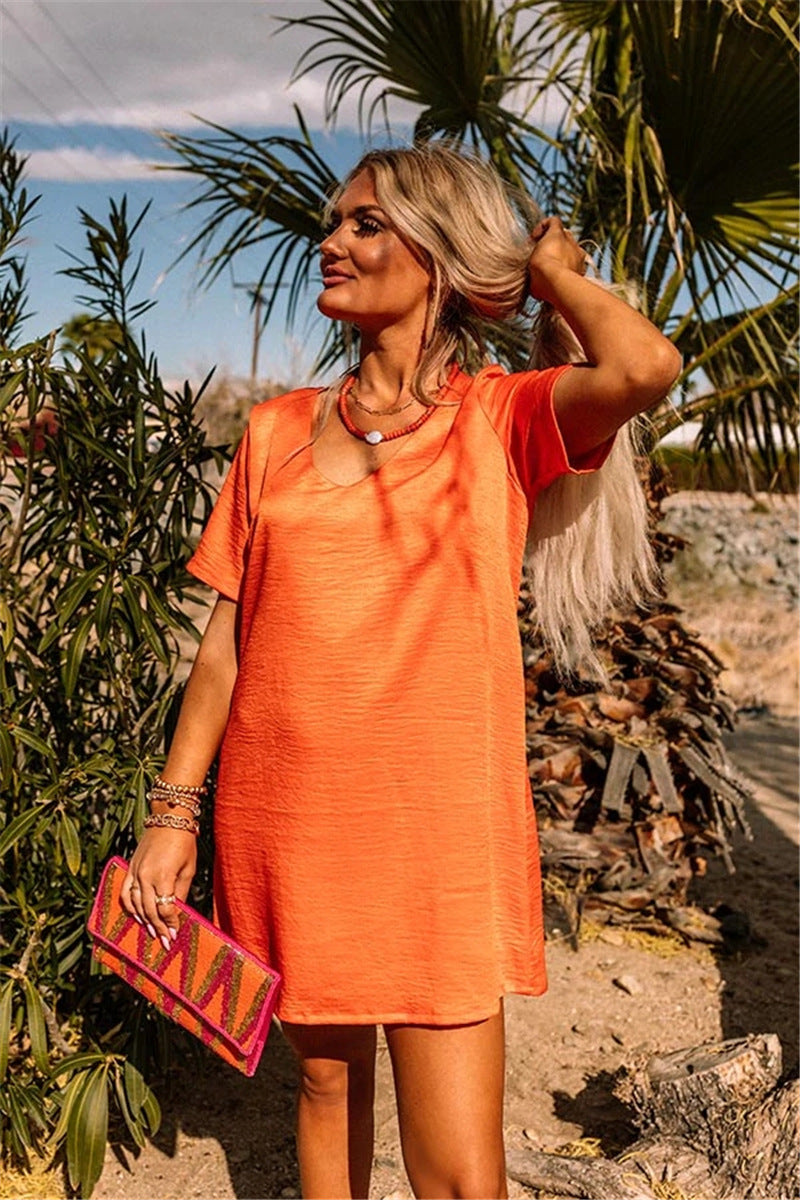 egyszerű rövid ujjú ruha