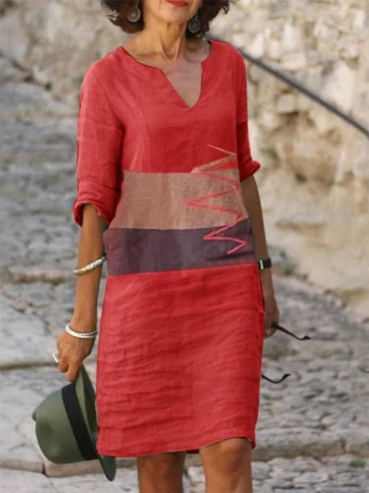 2022 tavaszi-nyári új bő ruha, rövid ujjú nyomott mintával