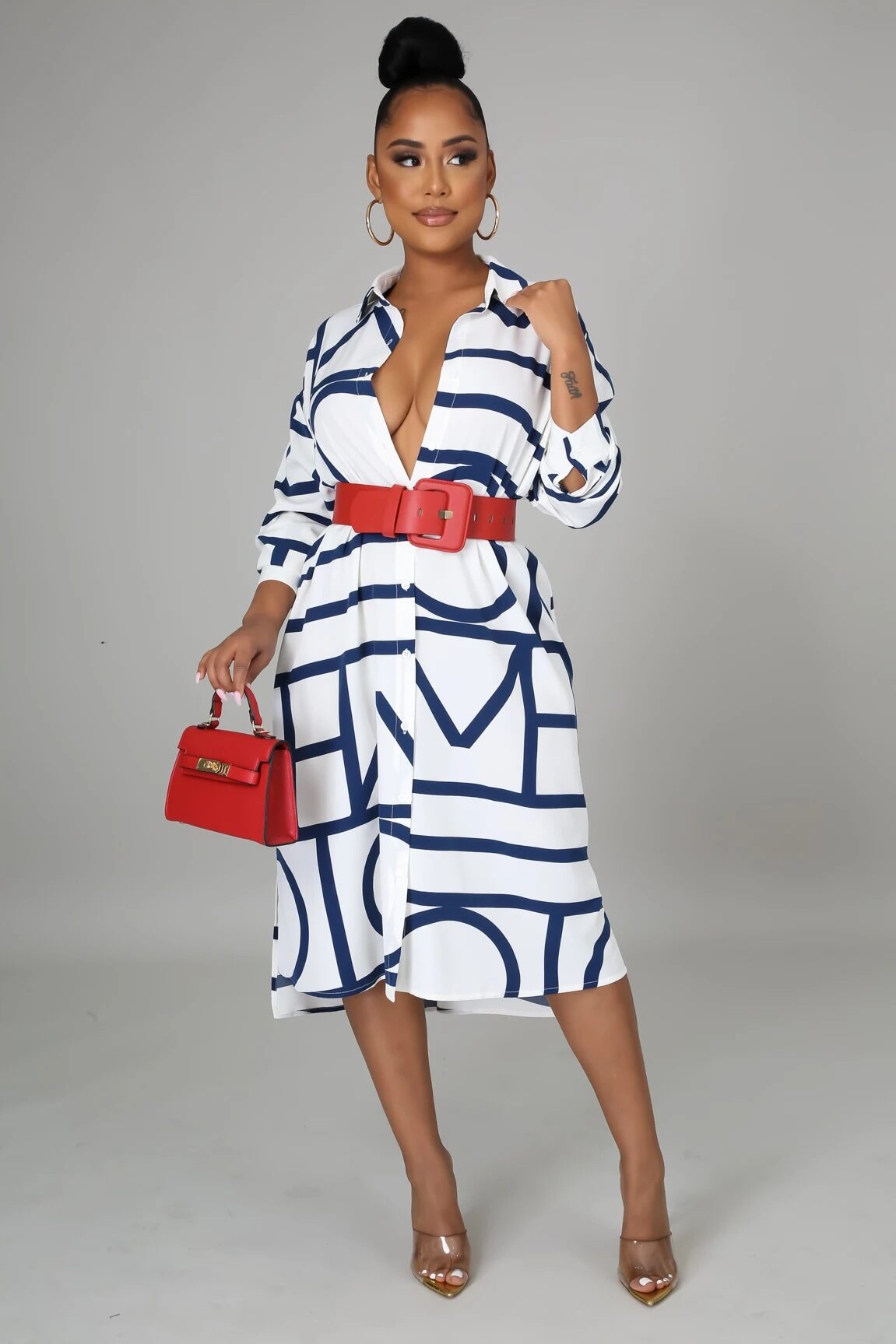 Absztrakt mintás ingruha