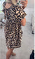 Női lezser leopárdmintás kerek nyakú ruha