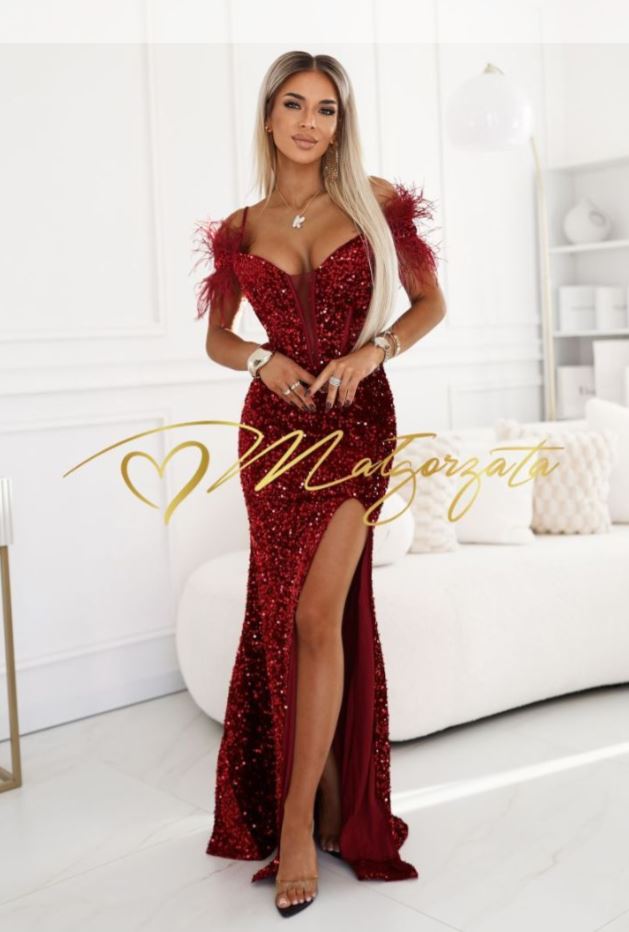 🎉 Rendeld meg most és spórolj 49%-ot 🎁Bársonyos sellő flitteres estélyi ruha