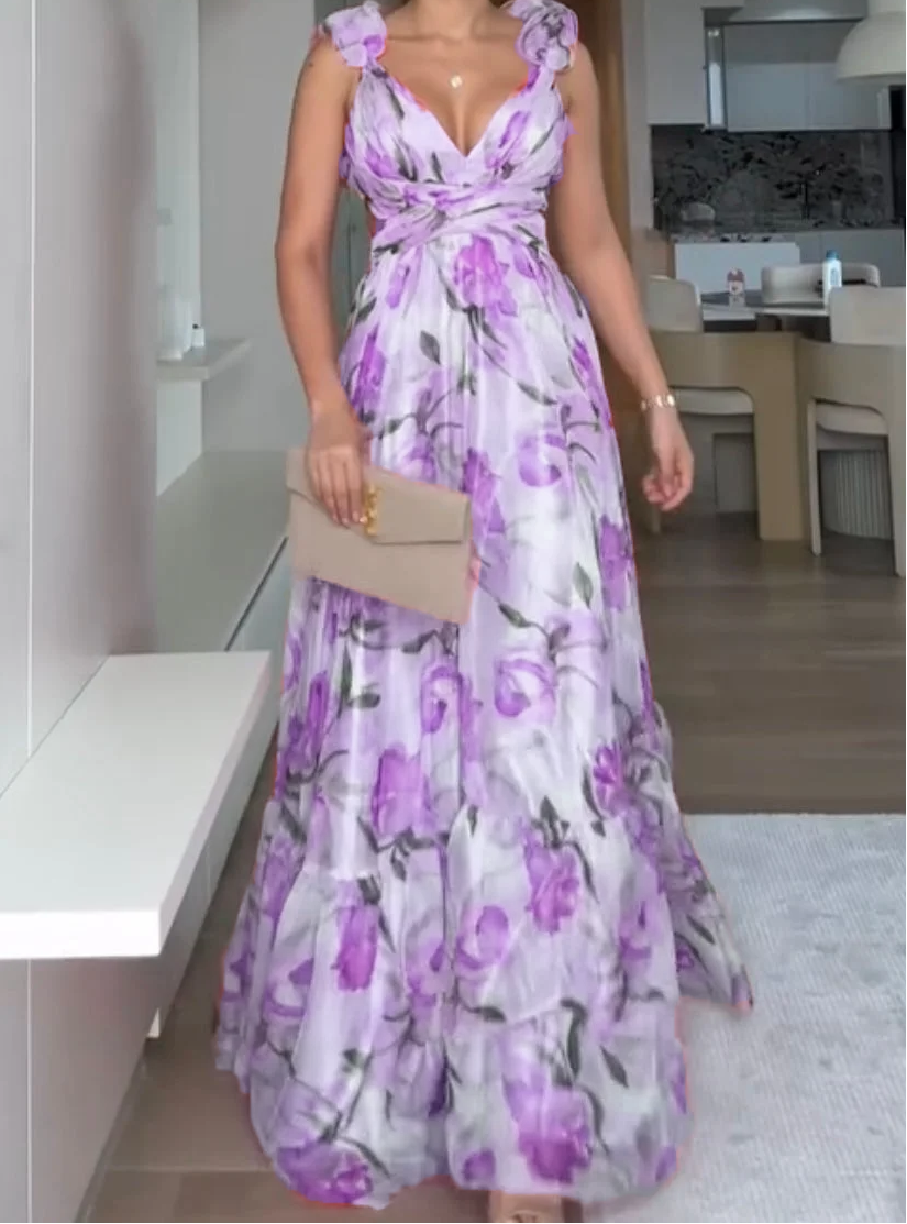 🍓Szexi és elegáns, rakott mintás, pántos ruha