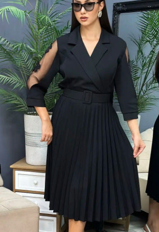 S-5XL👗Őszi-téli prémium ruha tiszta fekete színben, kiváló minőségben