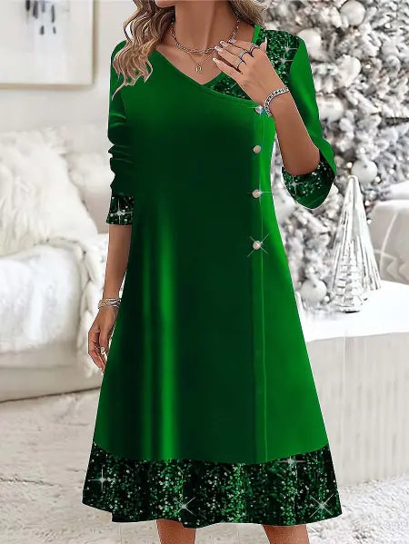 🔥🥰[S-5XL]Új divatos arany bársony ruha, kényelmes és meleg