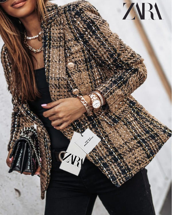 ZARA 2025 új dupla mellű öltöny kabát