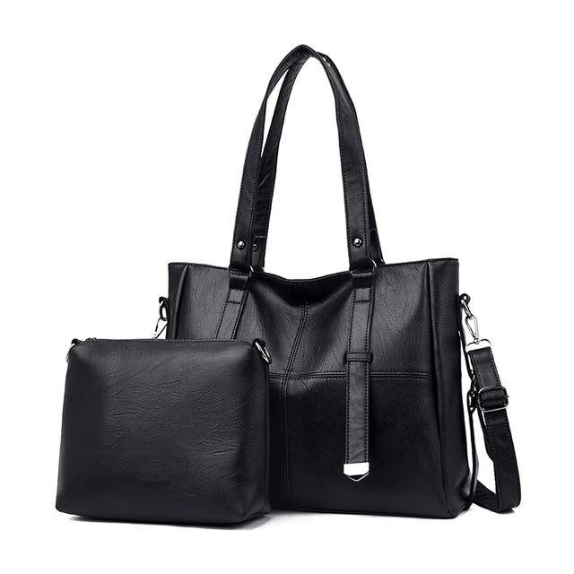 TÁGAS, PUHA ÖKO BŐRBŐL készült NŐI TÁSKA + AJÁNDÉKHÁTIZSÁK!