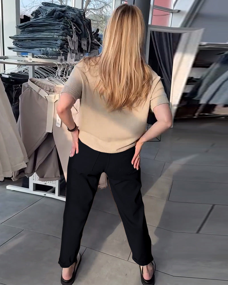 Nadrágok Egyszínű Lezser Egyenes