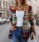 Hangulatos kötött kardigán szivárványcsíkokkal