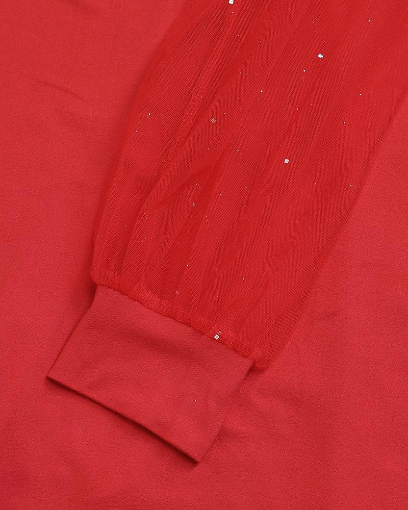 Átlátszó hálós midi ruha V-nyakkal