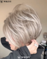 Wigyy Sleek Grey Straight Bob paróka
