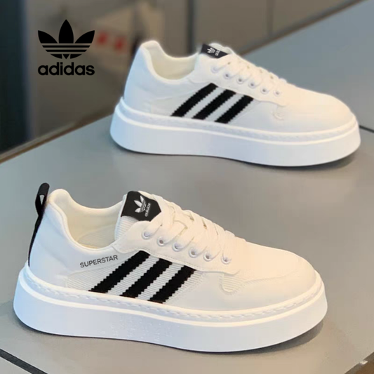 2025-ös Adidas Superstar fehér sportcipő vastag talppal - Stílusos és kényelmes