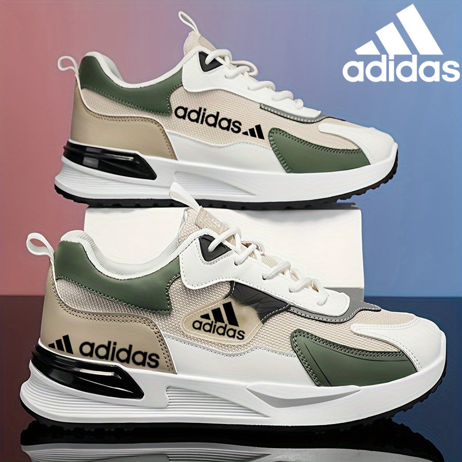 Lélegző hálós anyagból készült, fűzős Adidas sportcipő, minden évszakra alkalmas.