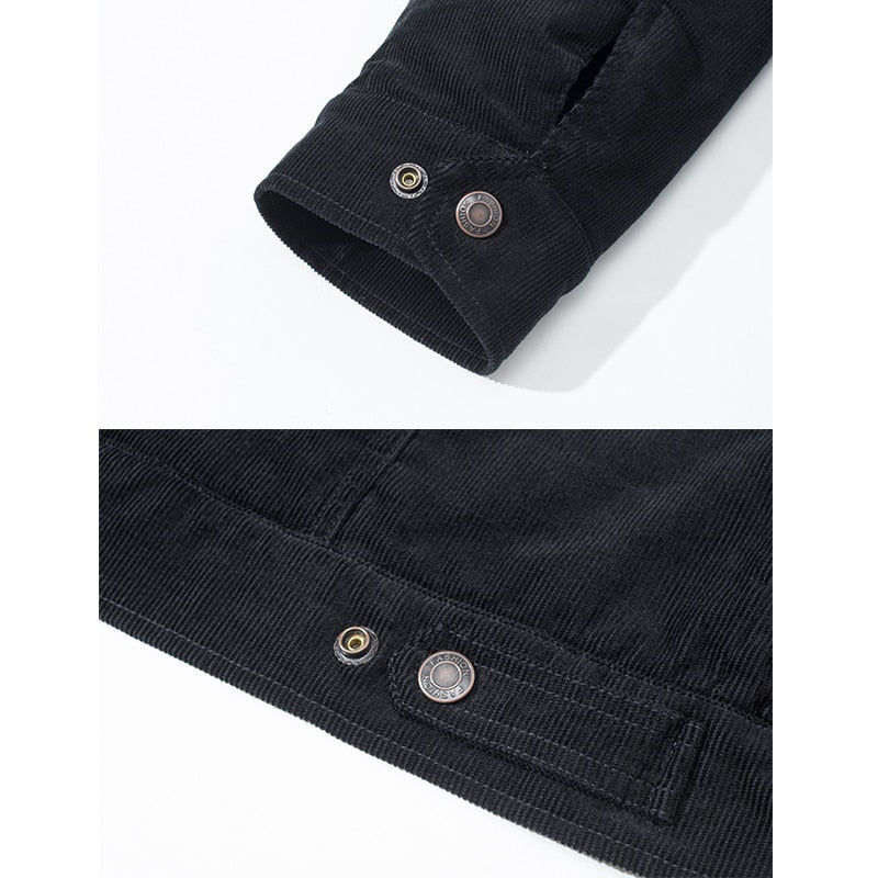 Men's Denim Corduroy Jacket with Wool Lining