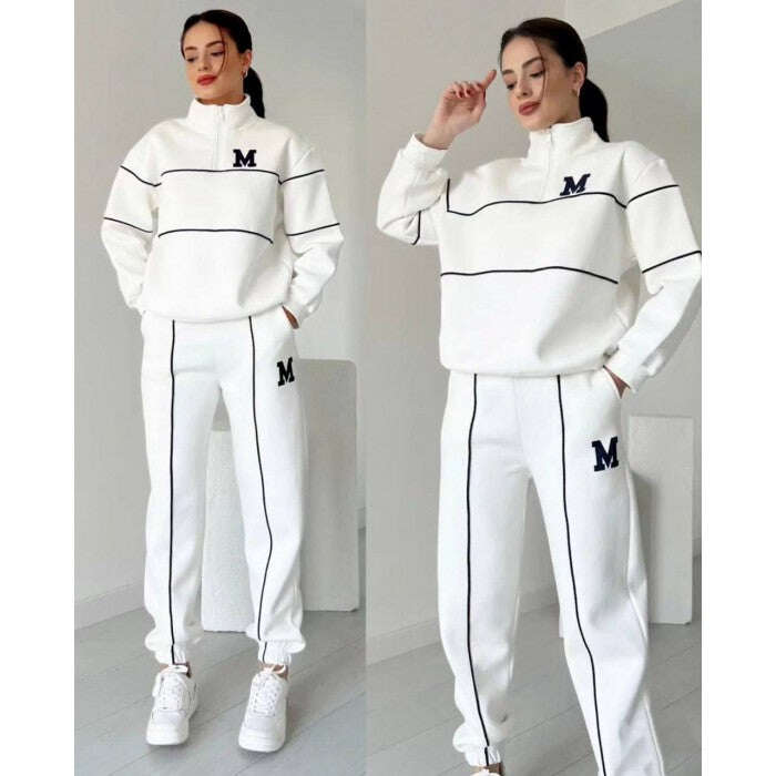 Kétrészes női alkalmi szett, hosszú ujjú tiszta pamutból