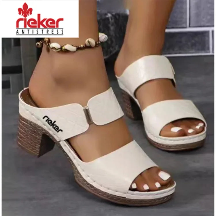 RIEKER@2025 új, masszázzsal ellátott, ék alakú szandál