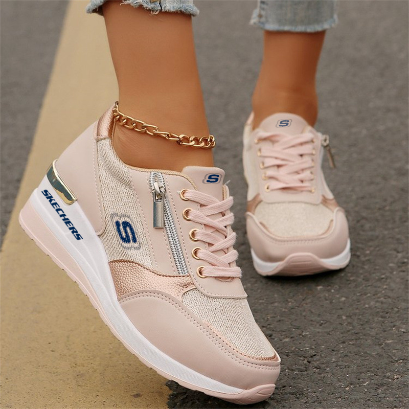 SKECHERS® 2025 legjobb fűzős, oldalsó cipzáras, hétköznapi tornacipője