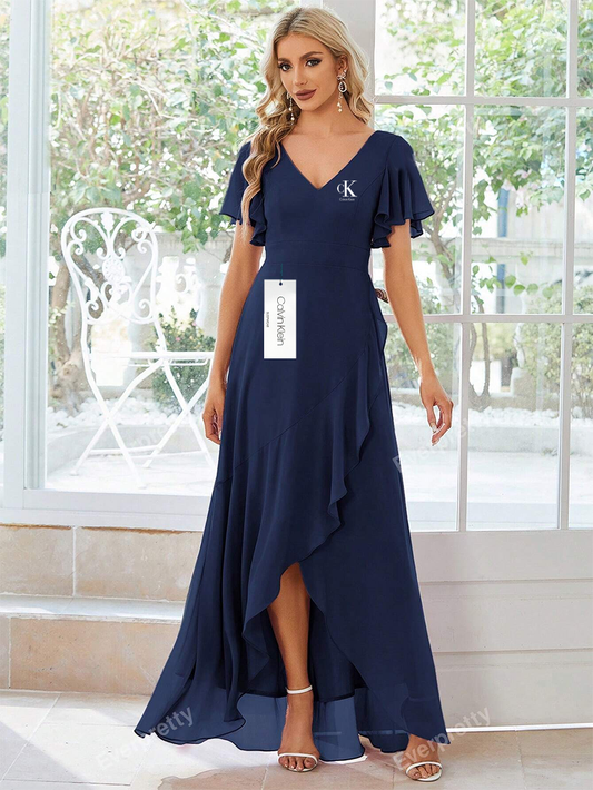 Pillangós ujjú sifon ruha 2025-ből