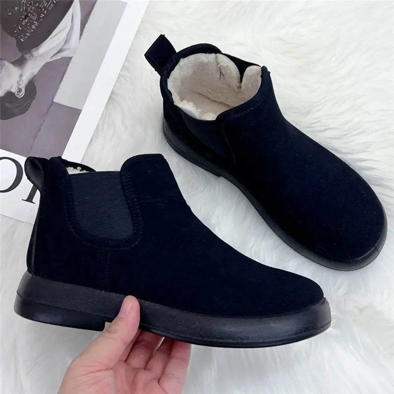 Női plüss bélésű rövid cső meleg hócsizma