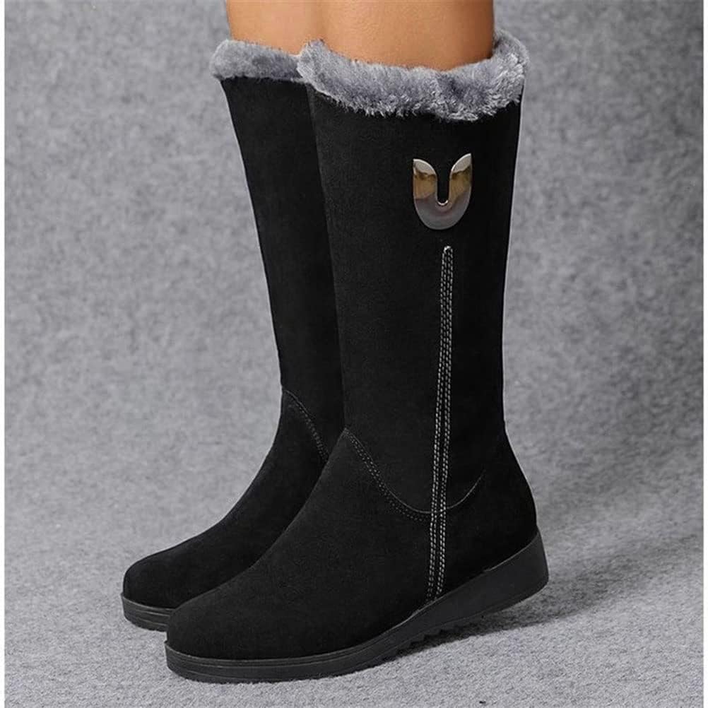 Női lábszárközépig érő téli csizma, meleg, párnázott hócsizma