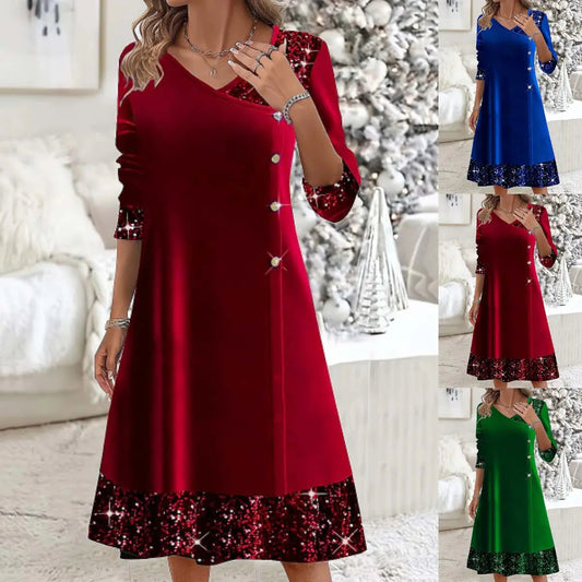 🔥🥰[S-5XL]Új divatos arany bársony ruha, kényelmes és meleg