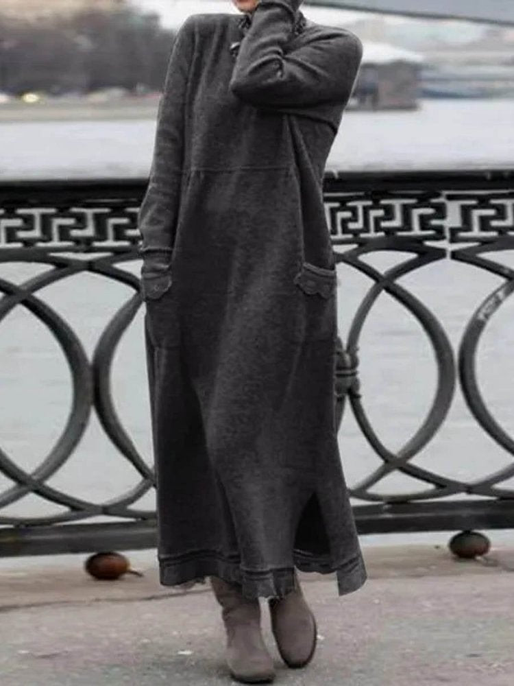 ELEGÁNS HOSSZÚ TÉLI RUHA NŐI