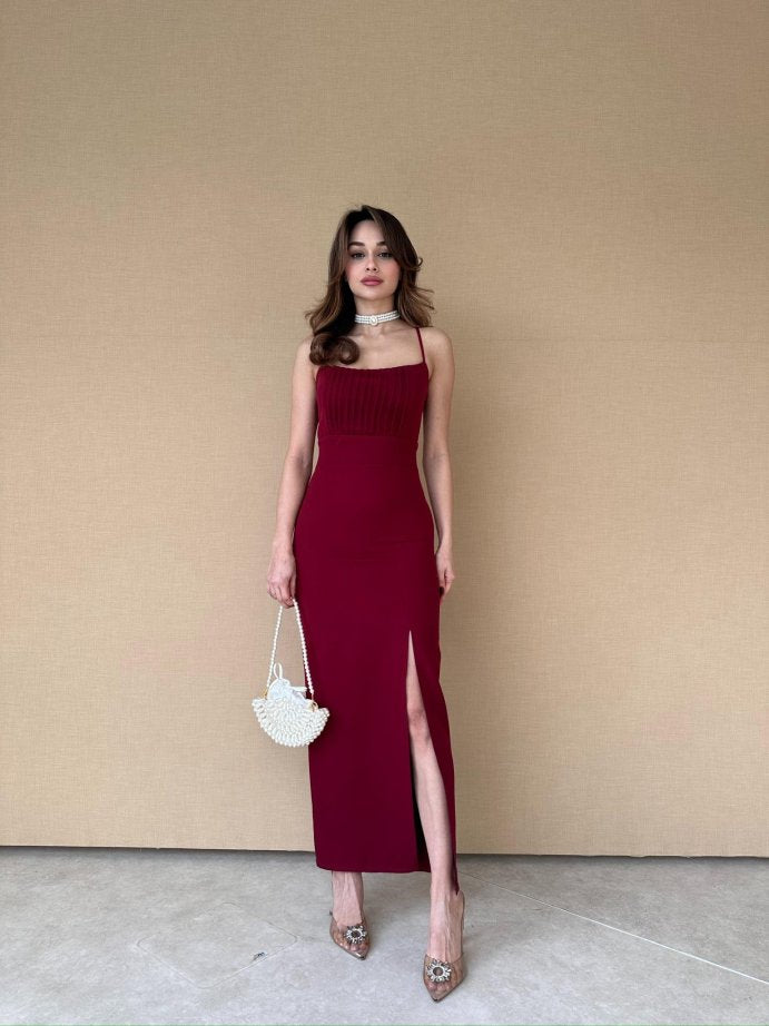 Vékony női ruha szexi hasított ruha