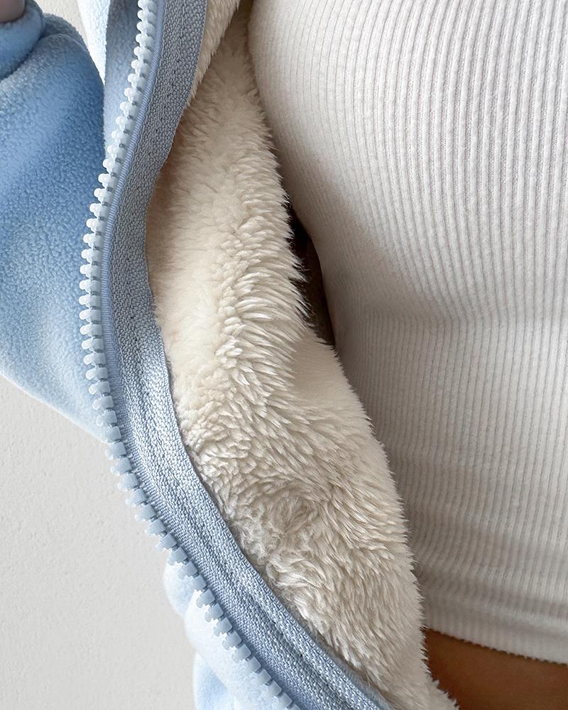 Thermal kapucnis pulcsi cipzáras kenguru zsebbel és polár béléssel