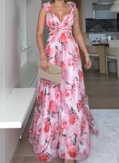 🍓Szexi és elegáns, rakott mintás, pántos ruha