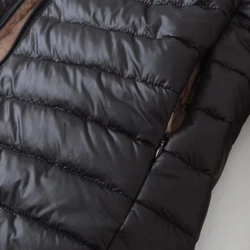 NŐI KÖZEPES SHERPA PAMUT KABÁT, KAPCSINÁVAL