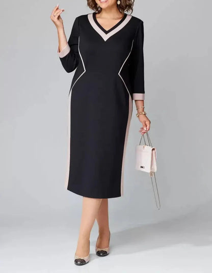 💕[S-5XL] 2024-es új stílusú, magas temperamentumú és elegáns V-nyakú ruha