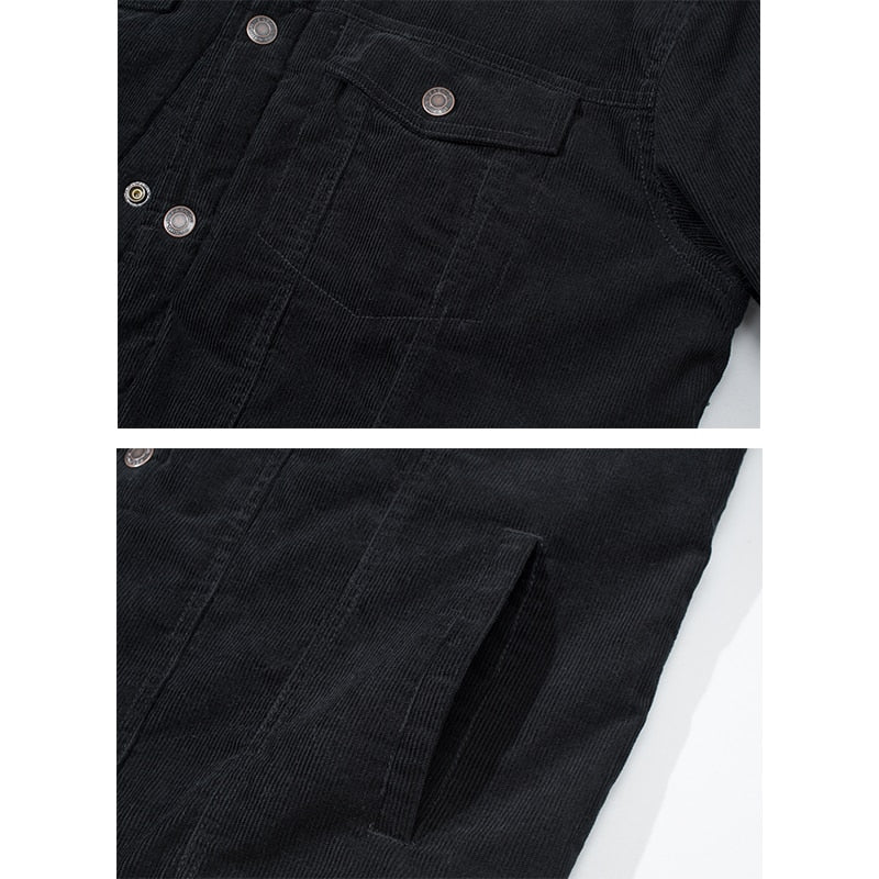 Men's Denim Corduroy Jacket with Wool Lining