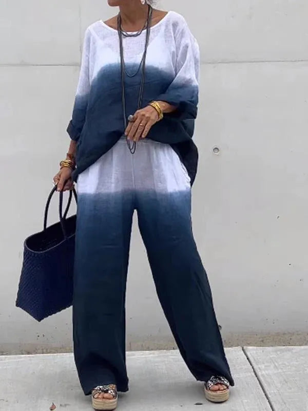 KÉT RÉSZES NŐI PAMUT ÉS VÉSZ ÁTMENETI SZÍNEKBEN