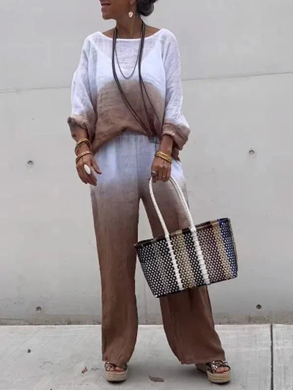 KÉT RÉSZES NŐI PAMUT ÉS VÉSZ ÁTMENETI SZÍNEKBEN