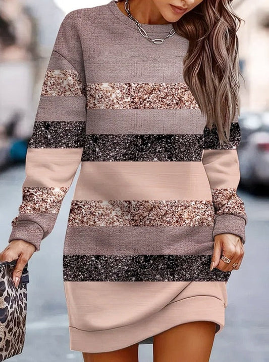 [S-3XL] Új őszi-téli ruha csillagos égbolttal + klasszikus csíkokkal