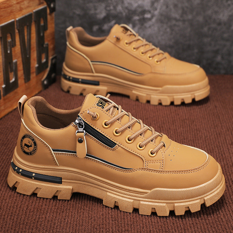 FÉRFI CIPŐ 2025 ÚJ TAVASZI ÉS ŐSZI MUNKAVÉDELEM KIS FEHÉR TÁBLA CIPŐ TÉLI SZABADIDŐ SPORT VÍZÁLLÓ MUNKARUHA MARTIN CIPŐ