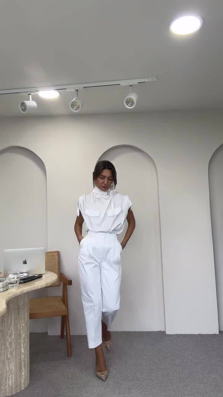 Női elegáns nyári ujjatlan kétrészes szett