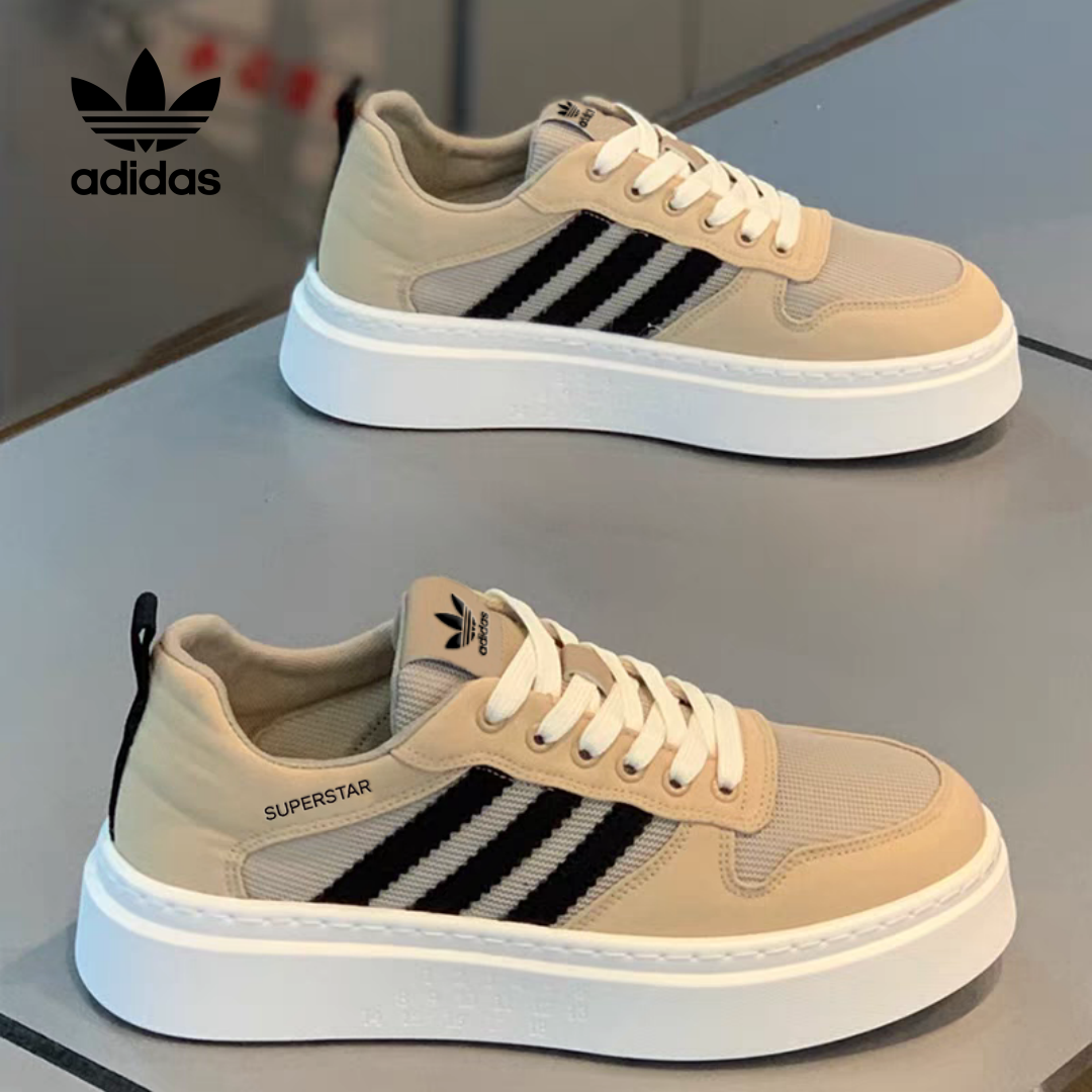 2025-ös Adidas Superstar fehér sportcipő vastag talppal - Stílusos és kényelmes