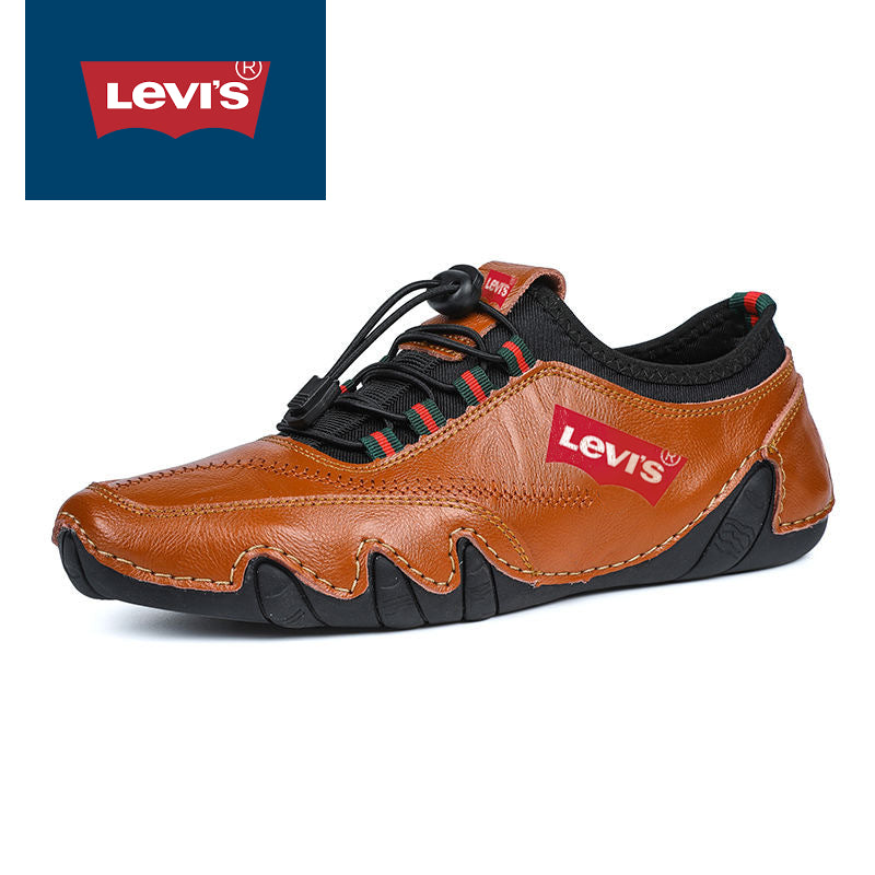 LEVI'S FÉRFI tornacipő VALÓDI BŐRBŐL, KÉZI KÉZI, LÉLEGEZŐ ÉS CSÚSZÁSMENTES