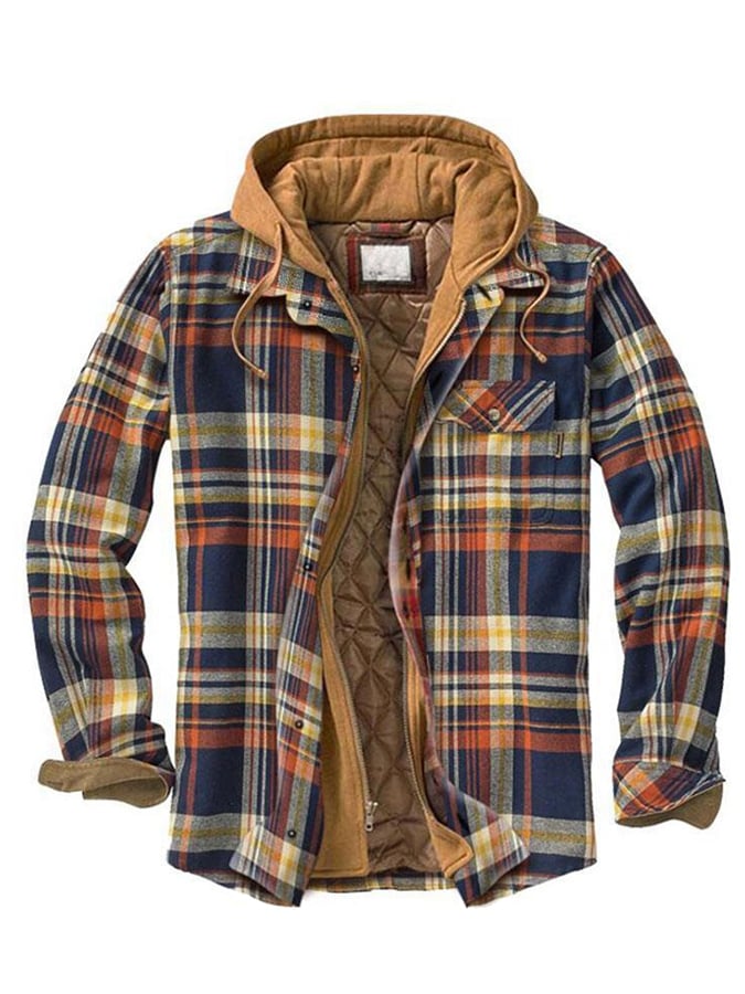 WEBHELYEM  Férfi őszi, téli kapucnis, vastagított cipzáras hamis kétrészes bélelt dzseki