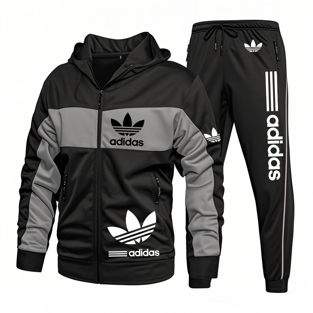Adidas-New men's outdoor suit (top + bottom) Promotion, buy one and get the second one free