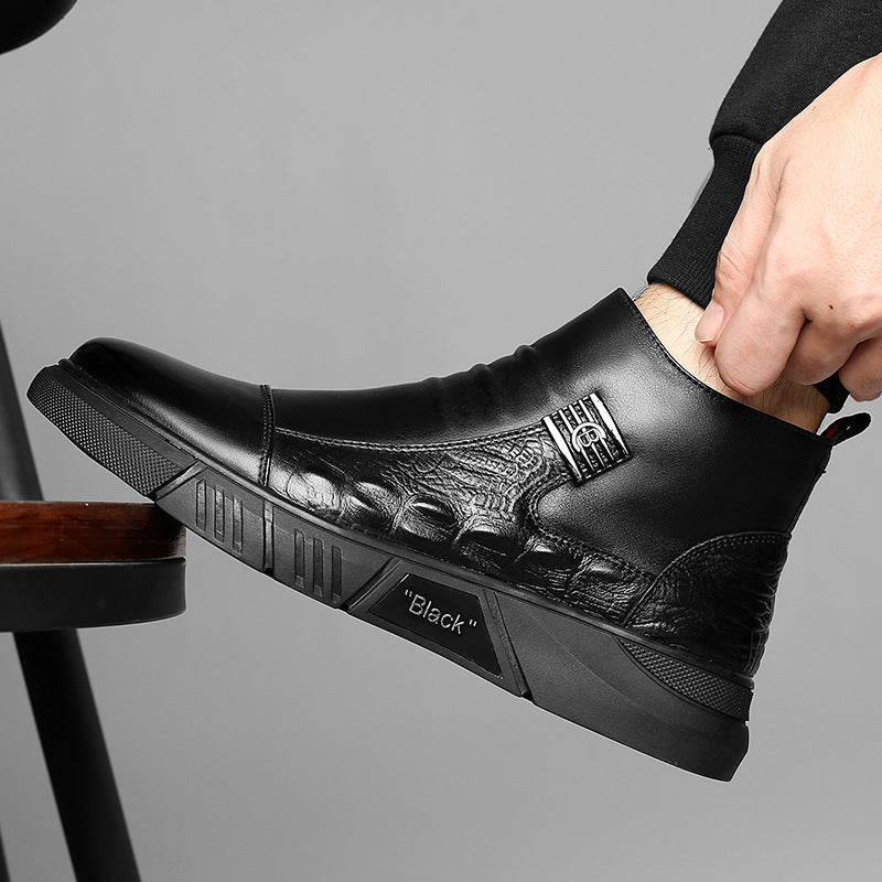 Olasz kézzel készített valódi bőr cipzáras Martin csizma