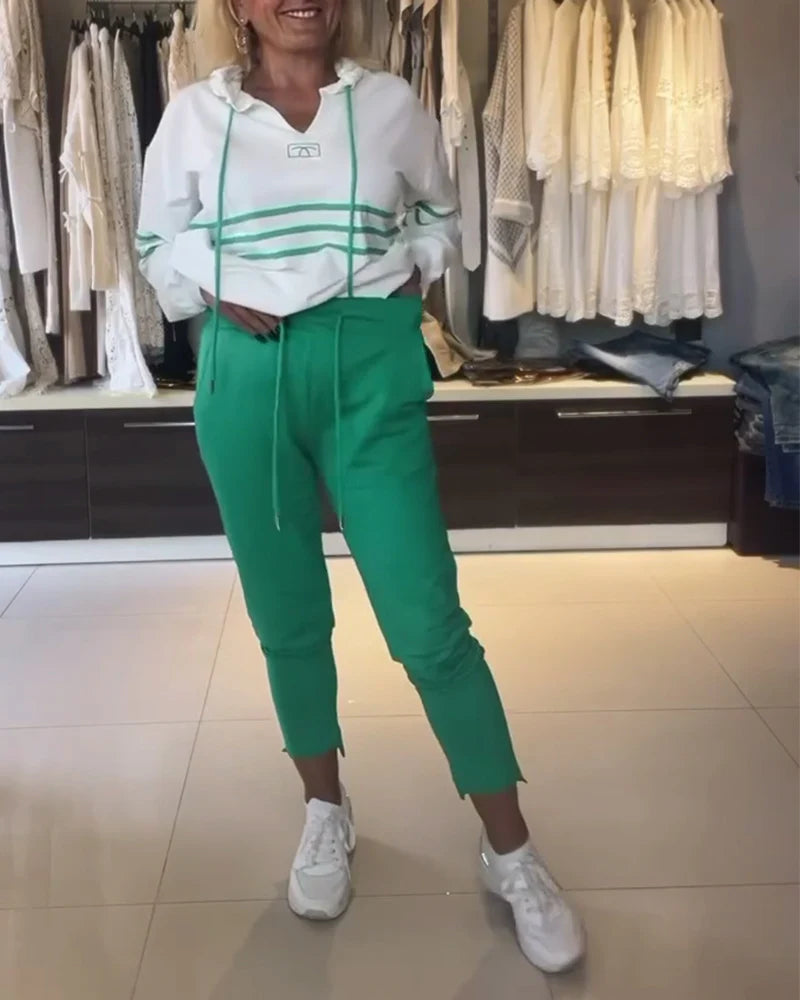 🔥Korlátozott ideig alacsony áron🔥Csíkos mintás pulóver szett