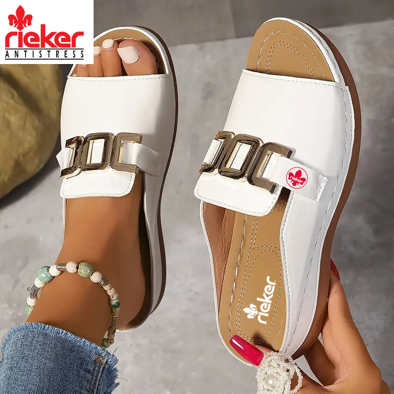 2025-ös új Rieker®#7 női bőr ortopéd masszázscipő